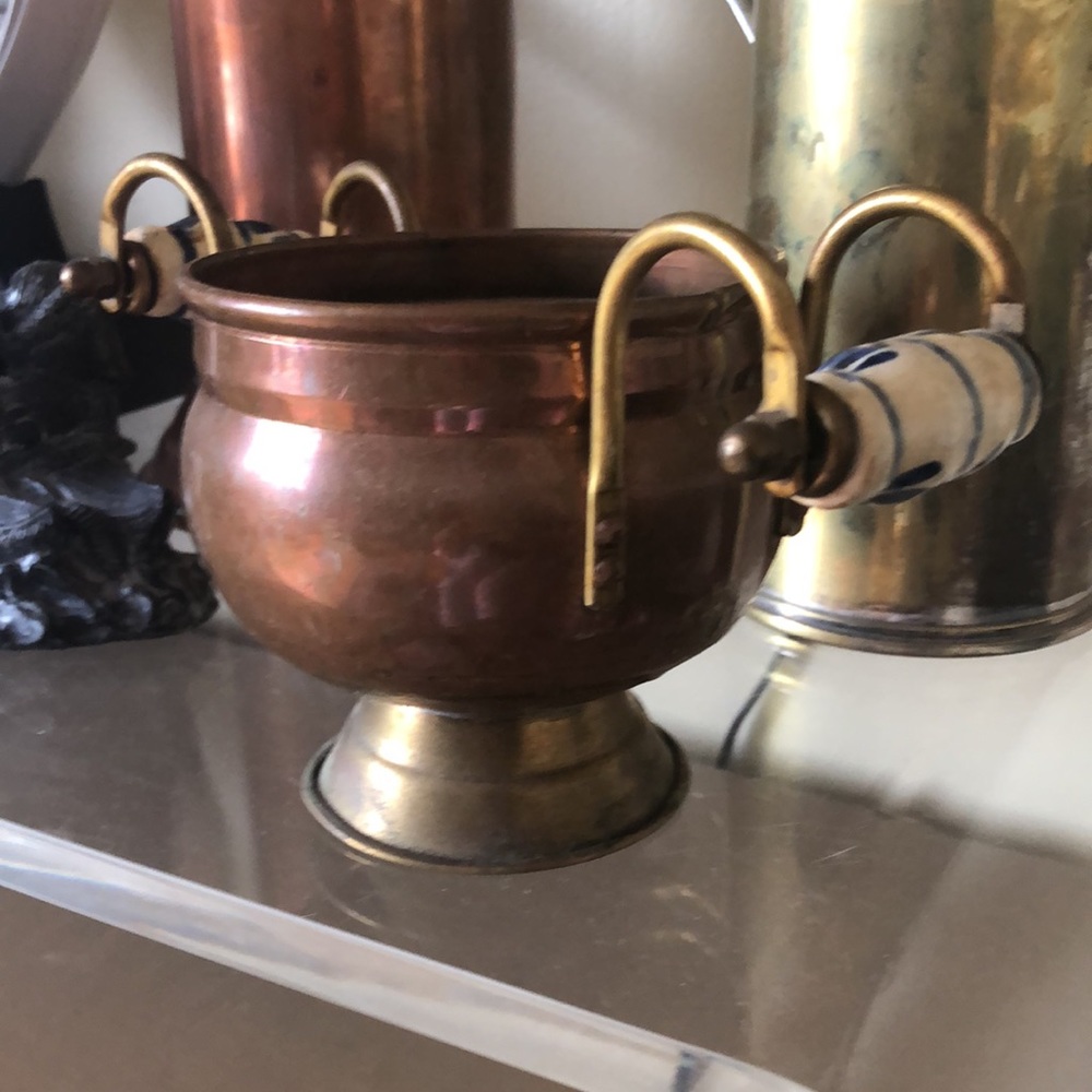 Copper with Delft handles - Picture 3 of 6